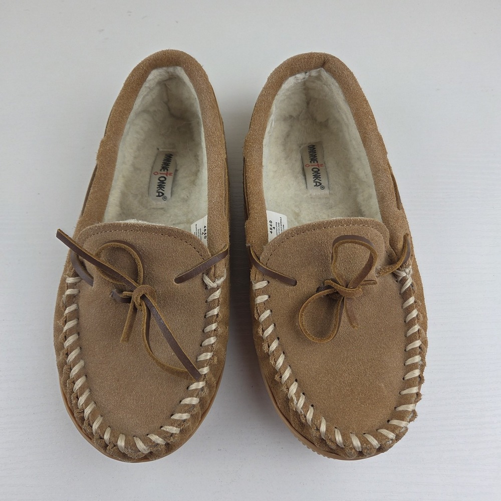 Minnetonka Brown Leather Moccasins 4840 Women's Size 4 - Picture 4 of 13